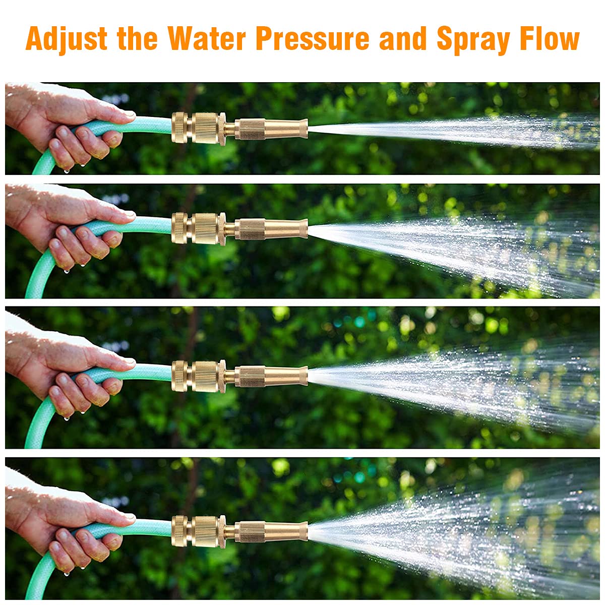 HASTHIP Brass Water Spray Gun Car Wash Nozzle, High Pressure Nozzle Spray Water Gun, Water Jet Hose Nozzles, Suitable for 1/2