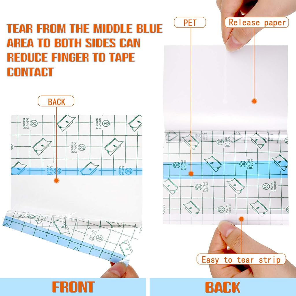 SANNIDHI 50pcs Transparent Film Dressing PU Film Wound Waterproof Sticker Good for Wound Healing Both for people or Pets Dressing Pads Tattoo Aftercare Bandage (4 x 4 Inch)