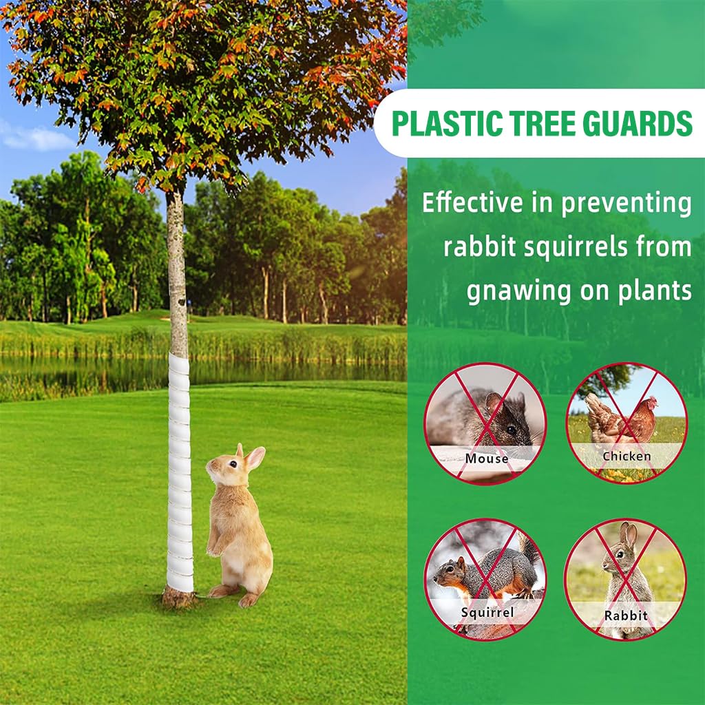 HASTHIP 2Pcs Saplings Protector Plastic Tree Guards Tree Branch Protector 15.7 Inches Protector for Saplings Spiral Tube Wraps Saplings Guard Plastic Saplings Tree Guards