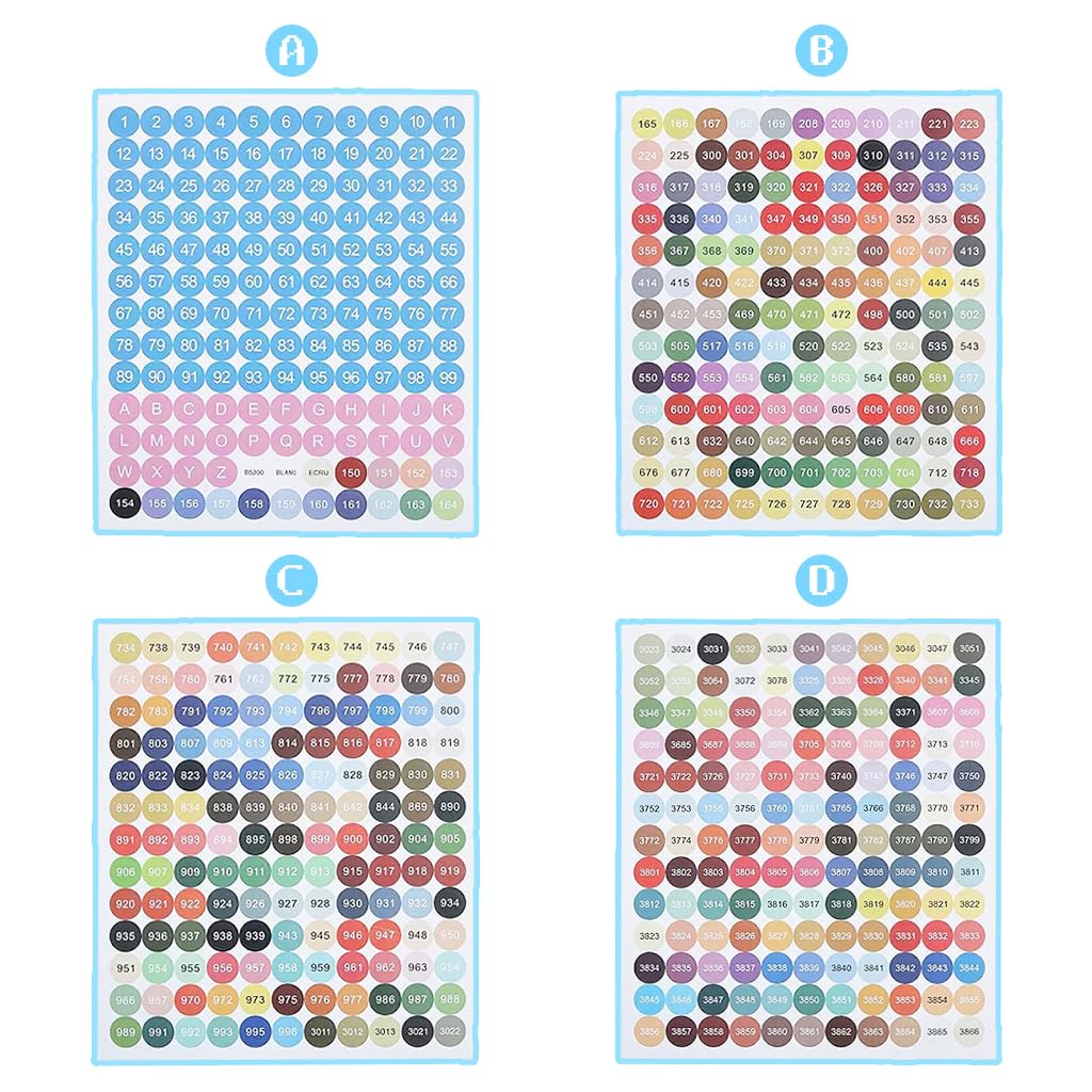 HASTHIP Self Adhesive Stickers, Diamond Painting Labels for Diamond Painting Classification, 447 Color Number Label Stickers for Jars, Blank Label for Containers