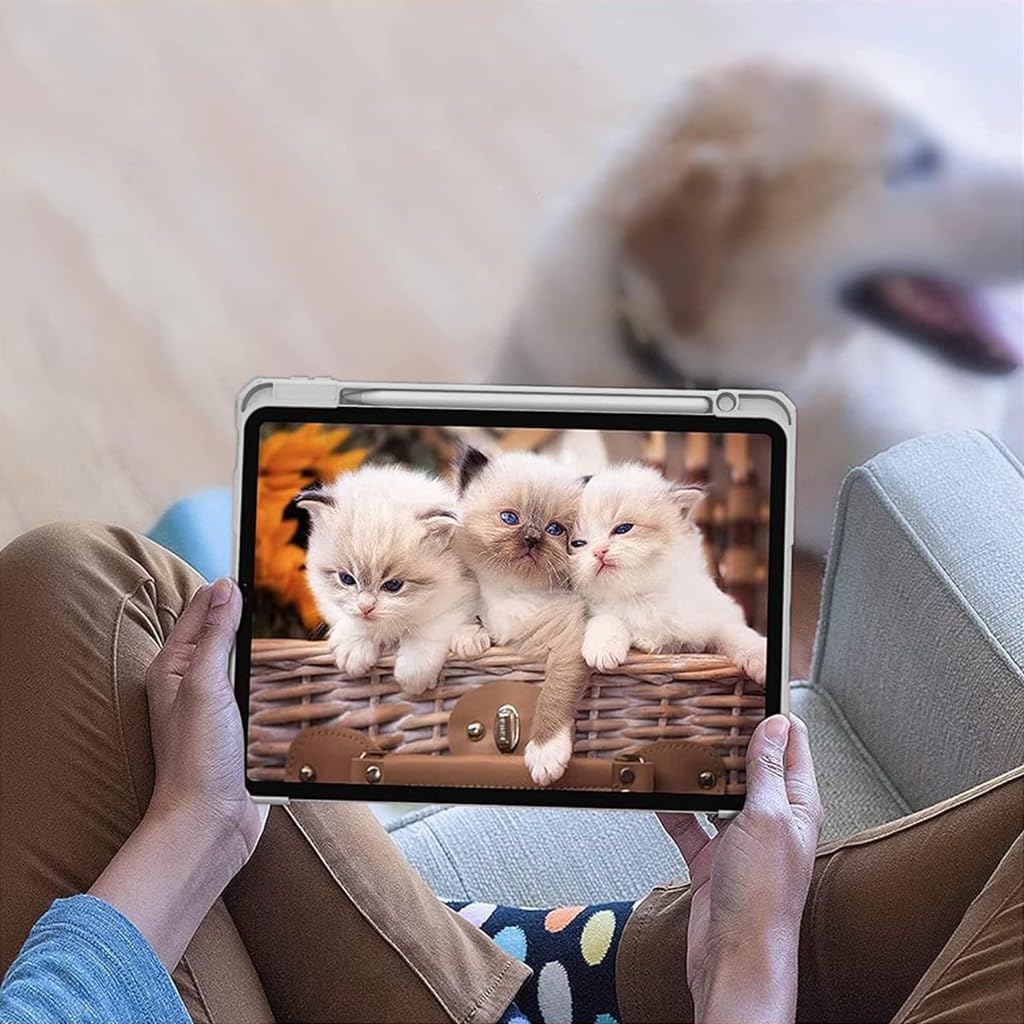 ZORBES Tablet Case for iPad Pro 13inch 2024 Fashion Marble Pattern Transparent iPad Case Cover with Pen Holder, Acrylic Hard Shell Protector Case Cover for iPad Pro 13inch (M4) 2024 A2925, A2926