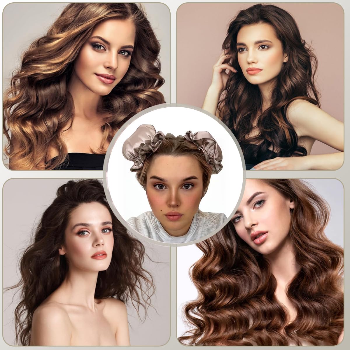 MAYCREATE Women Heatless Curling Rod Headband, No Heat Curls Silk Ribbon Hair Rollers Sleeping Soft Headband Wave Formers Hair Curlers DIY Hair Styling Tools for Long Medium Hair(Pink)