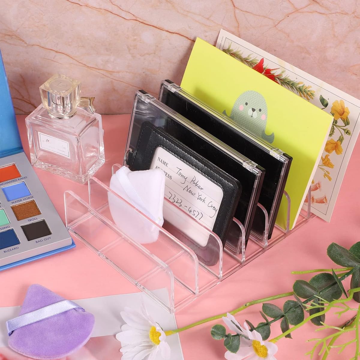 MAYCREATE Acrylic Eyeshadow Palette Makeup Organizer, 8-Cell Cosmetic Storage, Cosmetics Display Storage Holder for Cosmetic, Eye Shadow, Sunglasses and Wallets