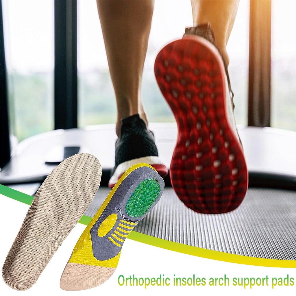 Optifit Anti-Odor EVA & Gel Orthotics Insoles Enhanced Arch Support, Shock Absorbing Sports Inserts for Preventing Foot Pain, Heel Comfort, Breathable for Running, Flat Feet Relief