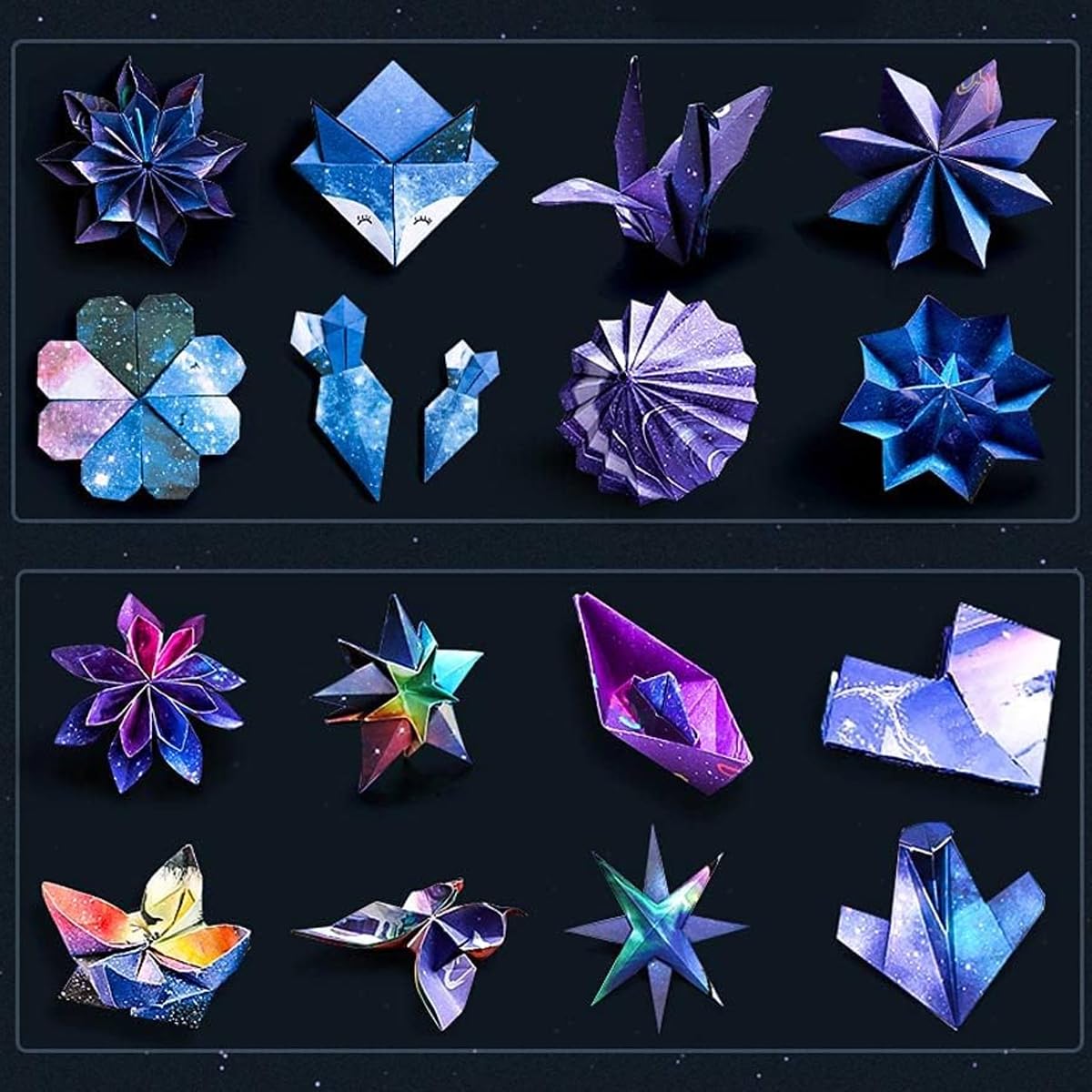 HASTHIP 100 Sheets Double Sided Origami Paper for Kids & Grown-ups, 12 Vibrant Designs of Beautiful Galaxy Outer Space, Easy Folding for Scrapbook Paper Arts Crafts School, 6x6 inch
