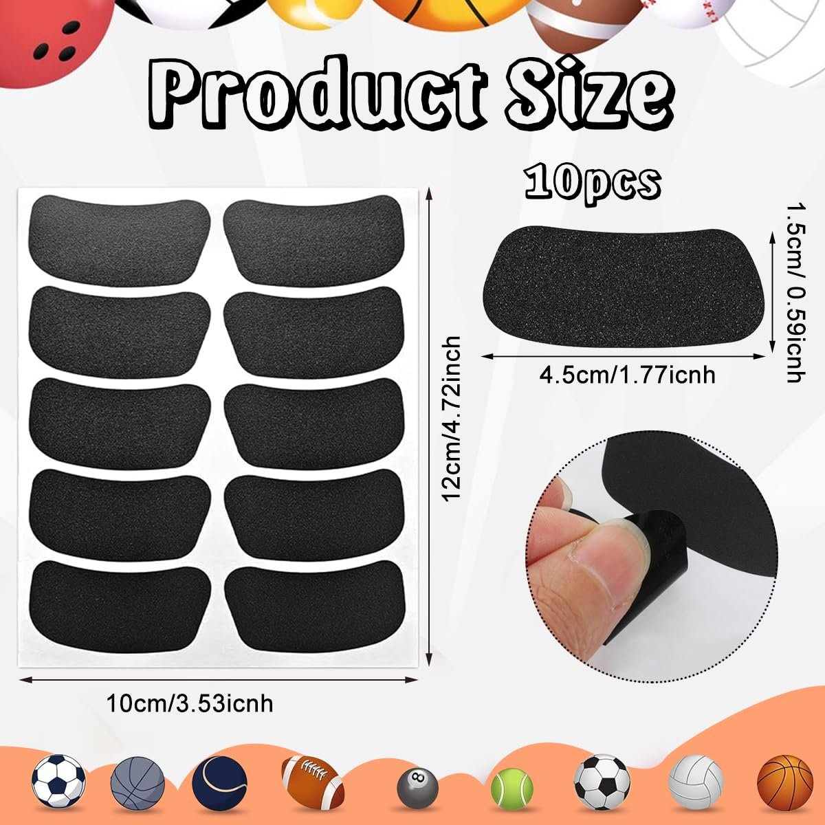 MAYCREATE 100Pcs Writable Black Sticker for Face Kitchen Reusable PVC Marker Stickers for Jars Self Adhesive Stickers Under Eye Strip Stickers for Sports Event, 4.5x1.8cm Per One