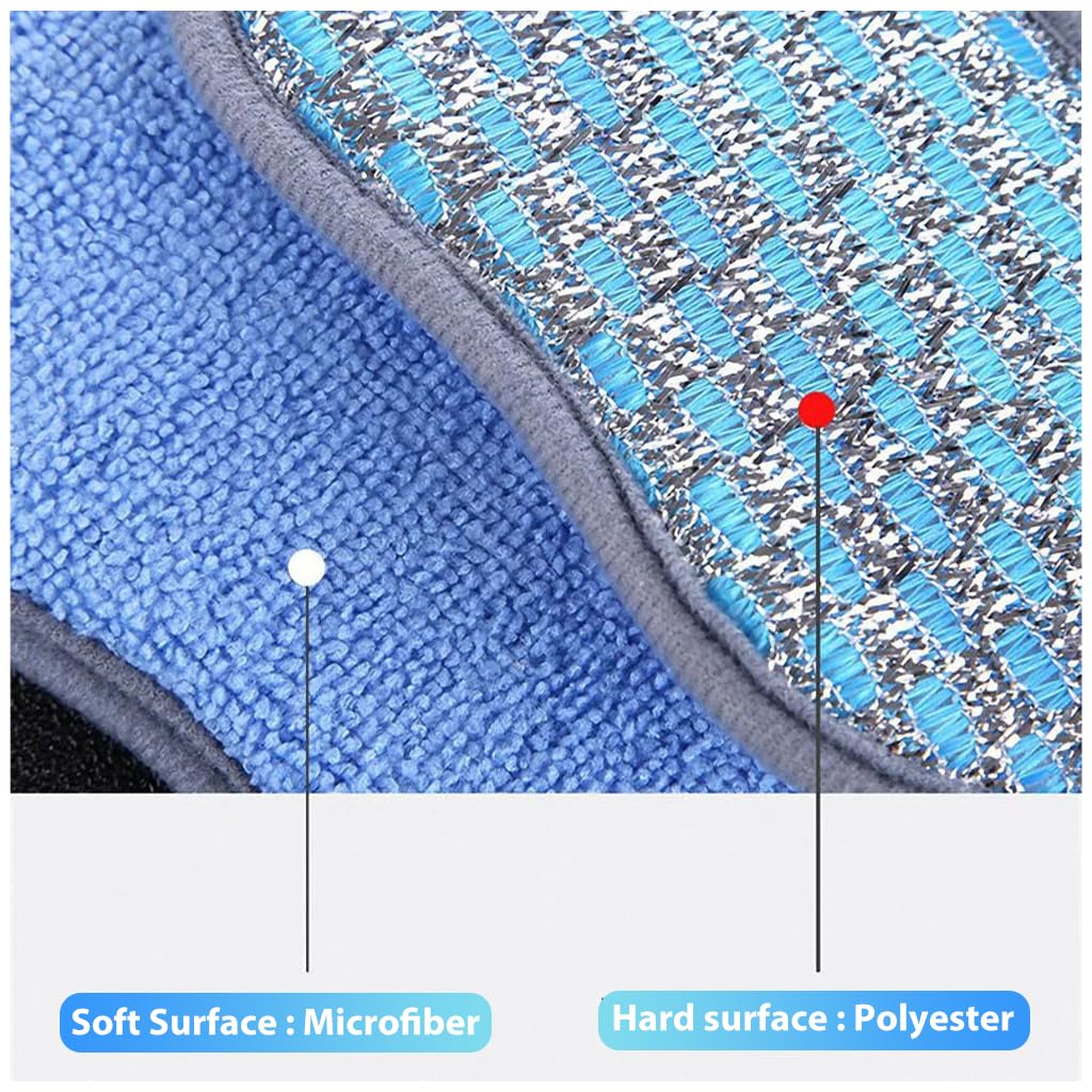 HASTHIP 6 Pack Kitchen Dish Sponge Scrubber, Durable Scrub Scouring Sponge, Non-Scratch Microfiber Sponge Heavy Duty for Da wn Dish Soap Cleaning of Sink Pans
