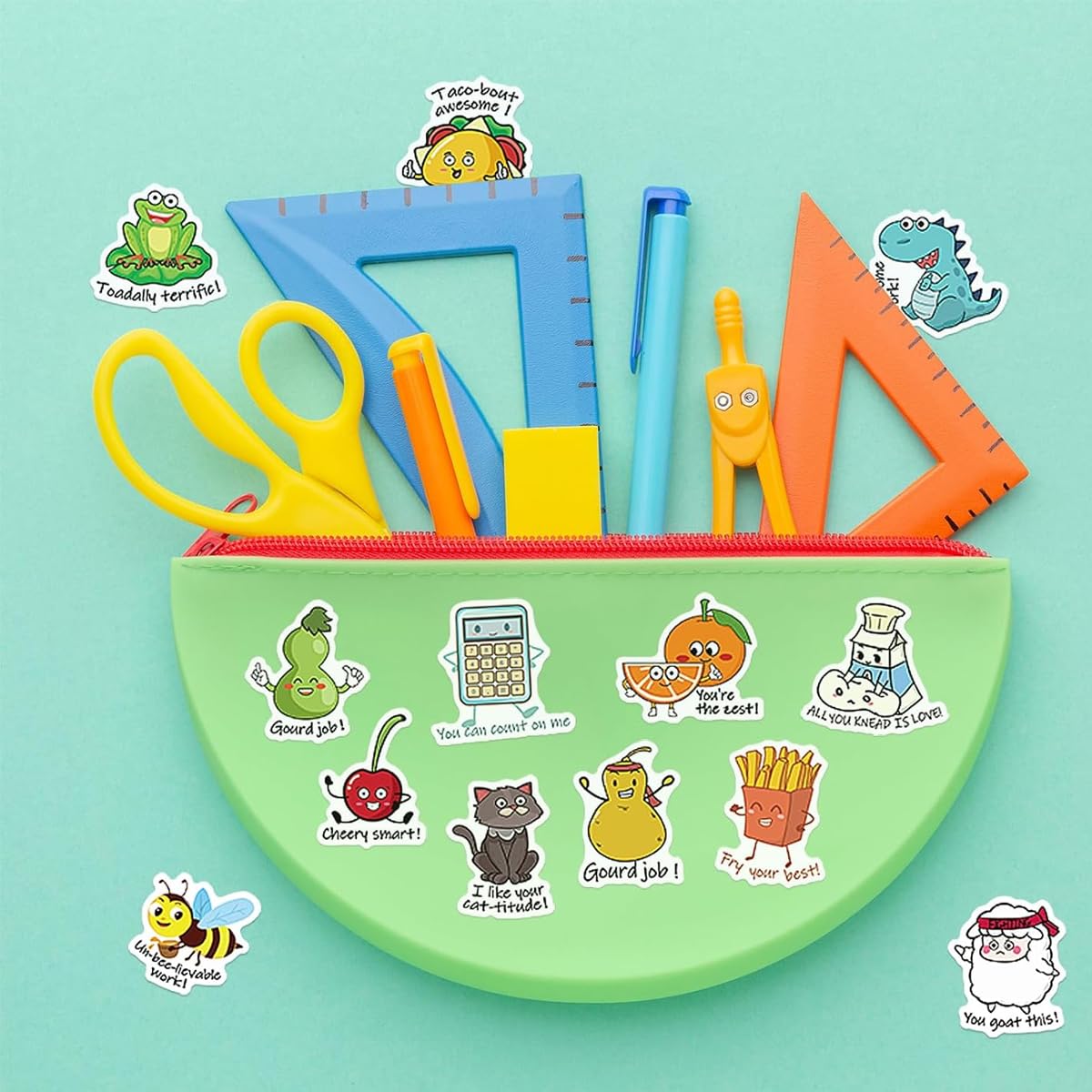 Climberty 100 Pieces Cartoon Reward Sticker Fun Punned Cartoon Sticker Motivational Rewarding Stickers Fun DIY Decorative Stickers Educational Stickers