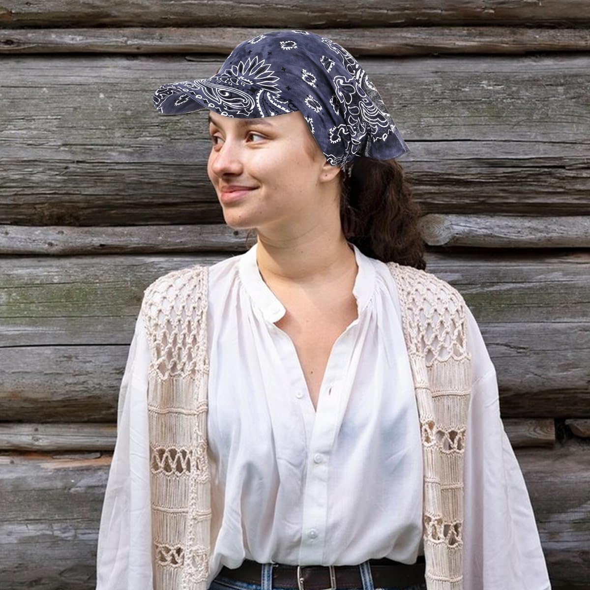 PALAY Beach Hat Silk Head Wrap Hat for Women Headscarf Hat Square Scarf Cap Tie Back Head Wrap Hat Summer Fashion Sun Hat Breathable Head Wrap Hat