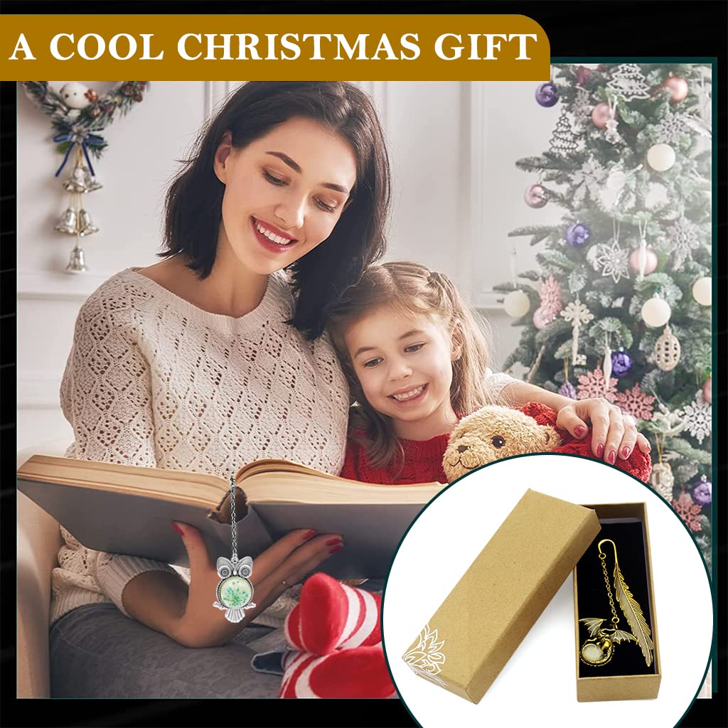 HASTHIP Metal Feather Bookmark Glow in The Dark, Vintage 3D Golden Dragon Bookmark for Reading Enthusiasts and Gifting, Bookmark Gift for Teachers Women Student, Mothers Day, Christmas Gifts