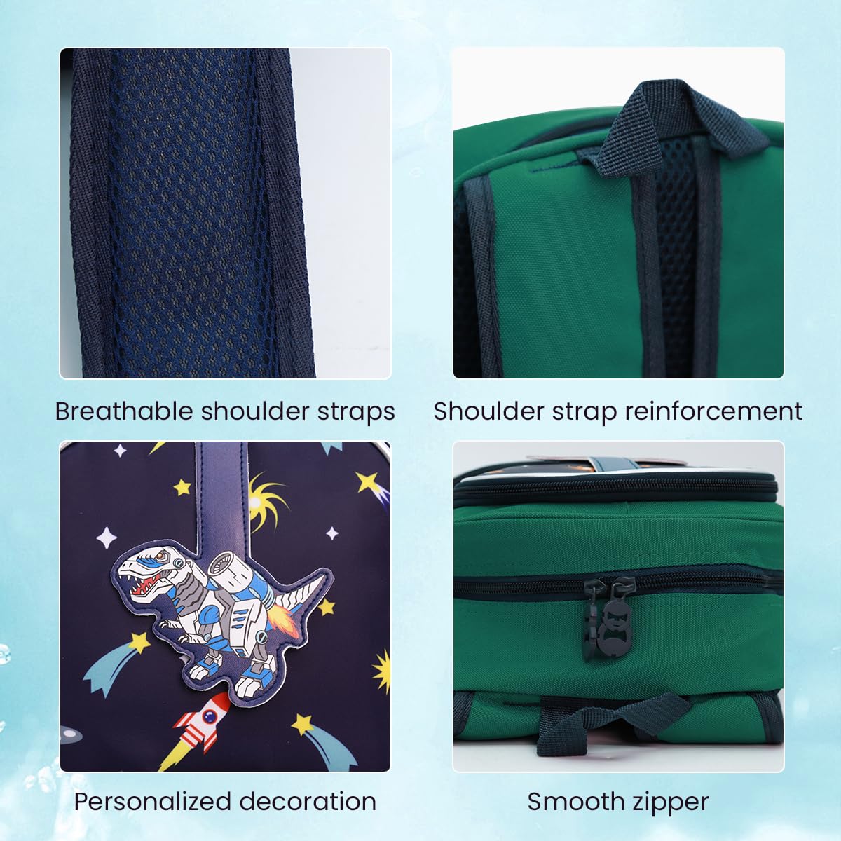 ZIBUYU School Bags for Boys Kids Dinosaur Cartoon Lightweight Backpack for School, Travel, Camping, Burden-relief School Girls Bags for 3-7 Years Old