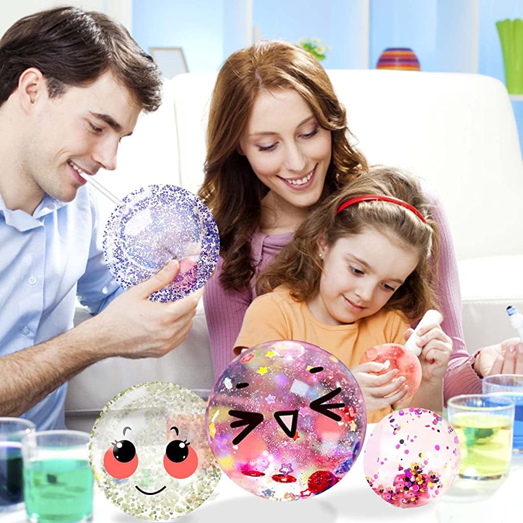 PATPAT Nano Tape Balloon DIY Kit Fun Tape, Supplies Kit with 1 Roll Nano Tape, Mini Color Beads, Sticker, Straw, Tape Bubble Kit for Birthday, Party and Wedding Supplies, Nanotech Tape Gift for Kids