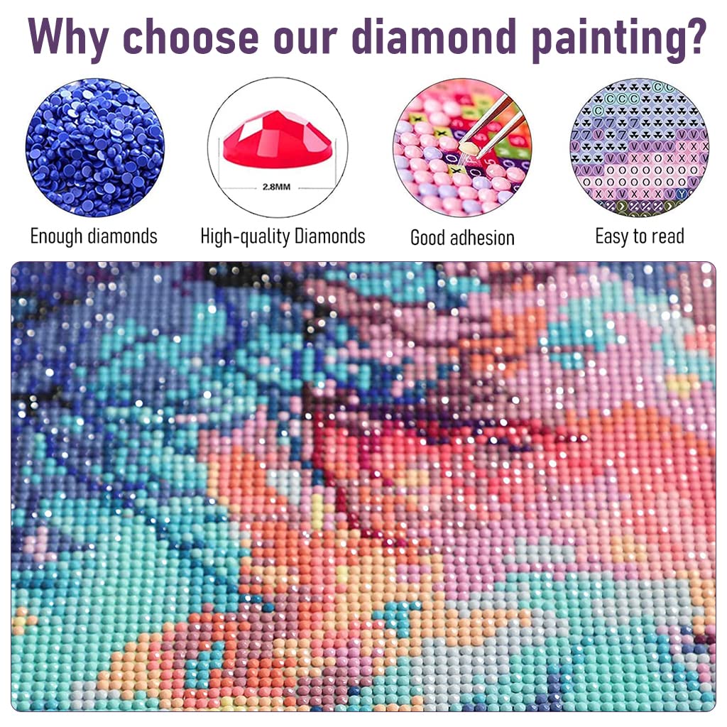 HASTHIP DIY Diamond Painting Kit, Fashion Outline Diamond Painting Kit Diamond Painting Wall Decor DIY Diamond Painting Kit Art DIY Diamond Painting Gift, 11.8x15.7 Inches