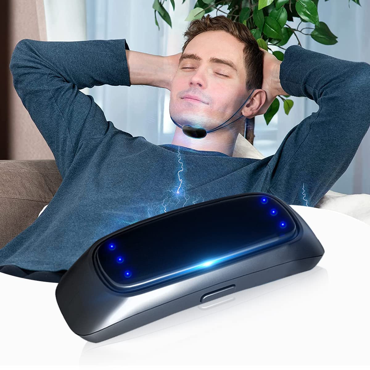 HANNEA Snoring Stopper for Men Women Smart Anti Snoring Devices Electric Massage Anti-snoring Device Tighten Loosen Jaw Muscle, Sleep Aid Custom Night Mouth Guard for Stop Snoring Comfortable to Wear