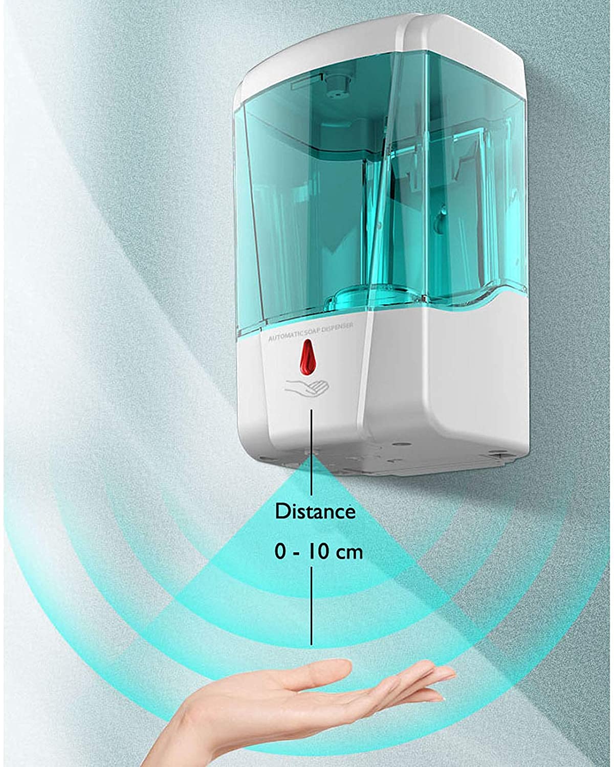 HASTHIP Automatic Soap Dispenser Wall-Mounted Infrared Disinfection Dispenser, Non-Contact Hand Sanitizer Dispenser, Suitable for Home, Bathroom,Kitchen, Public Places (700 ml)