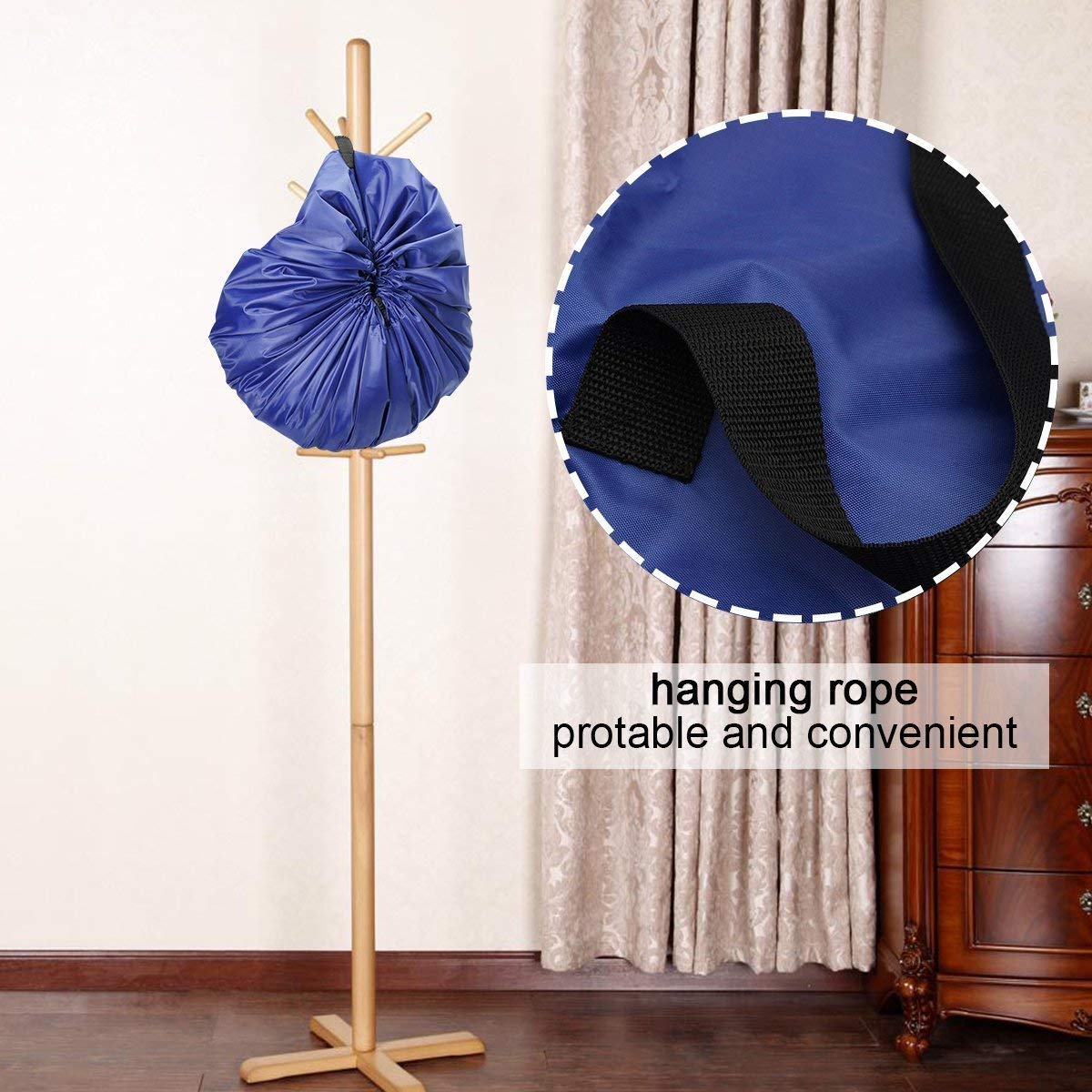 PATPAT Toy Quick Storage Bag 2 in1 Play Mat,Foldable Toy Bag Mat for Kids Storage, Quickly Clean Up Kid Toys for Indoor or Outdoor, Toys Organizer Storage Drawstring Bag Play Mat 150cm(Without Toys)