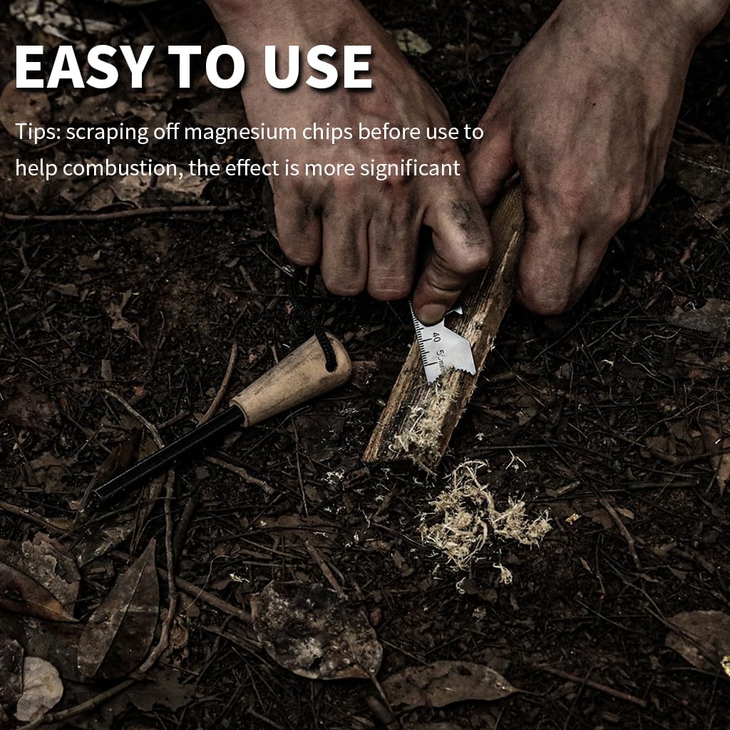 Optifit Multi-Function Fire Starter Kit with Waterproof Magnesium Flint, Steel Striker Ruler, Survival Gadgets for Camping, Outdoors, Emergency - Durable, Compact & Portable with Bottle Opener