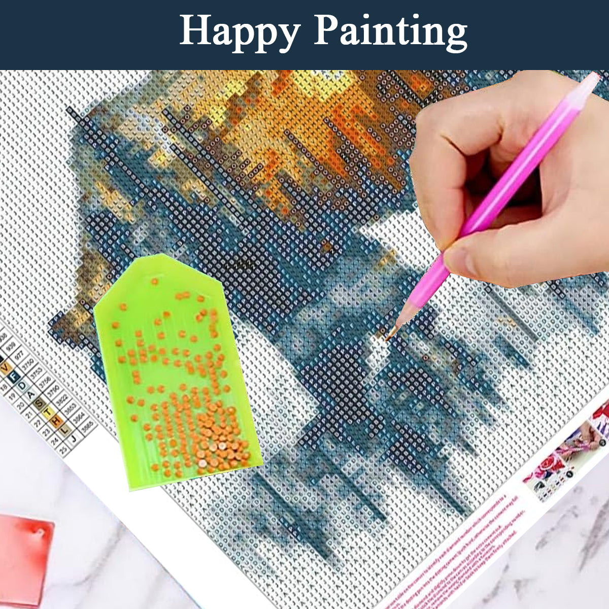 HANNEA Diamond Painting Kit 12x12 inch Grizzly Bear Silhouette Forest Diamond Art Painting DIY Diamond Painting Material Kit for Home Wall Decor Home Gift, with Tools and Accessories