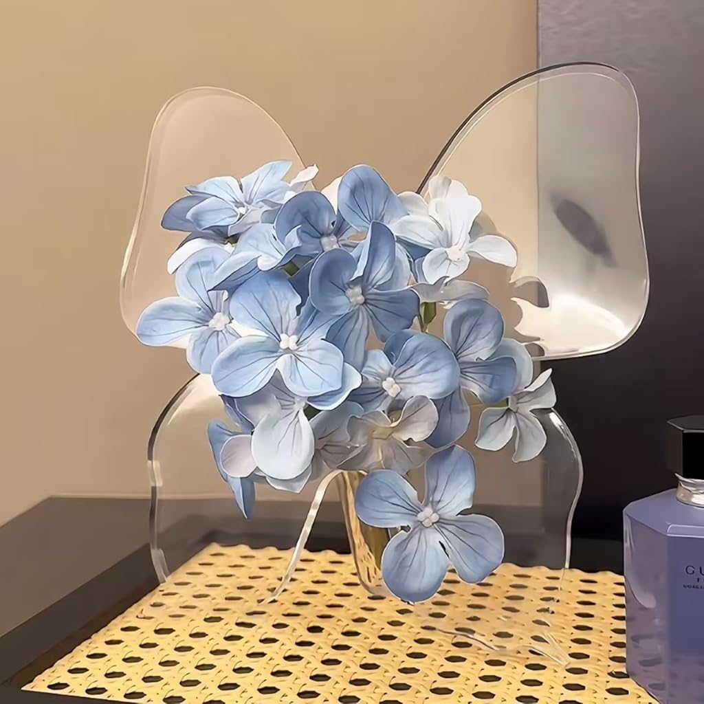 HASTHIP® Clear Acrylic Butterfly Vase Acrylic Frame Art Deco Decoration of Consoles and Various Desktops House Warming Gifts