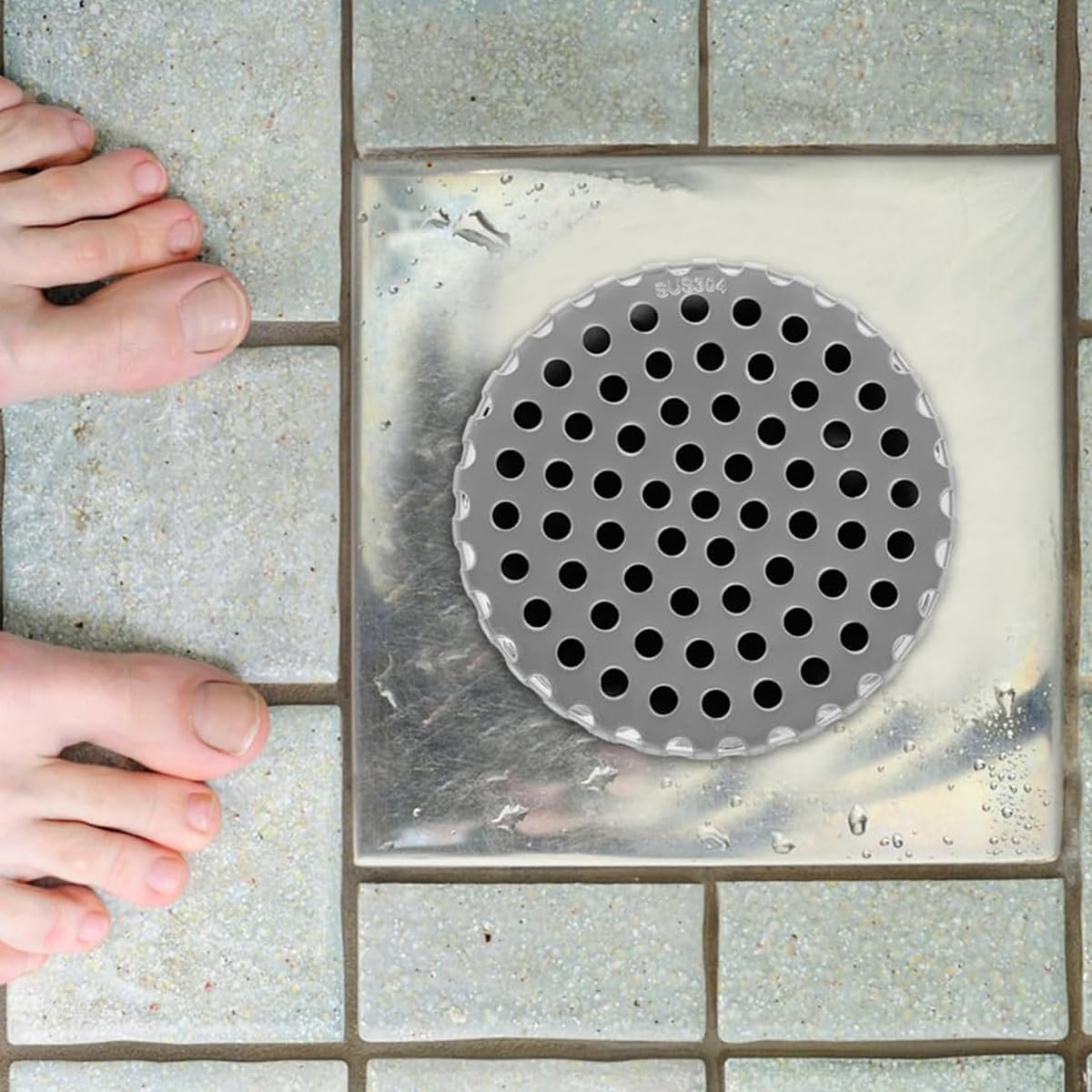 HASTHIP Stainless Steel Floor Drain Outlet Filter, Anti Rats Drain Outlet Mesh Cover, 160mm Diameter Strainer Gutter Downspout Strainer Fits 160-165mm Pipes, Universal Strainer for Leaf Gutter Guard