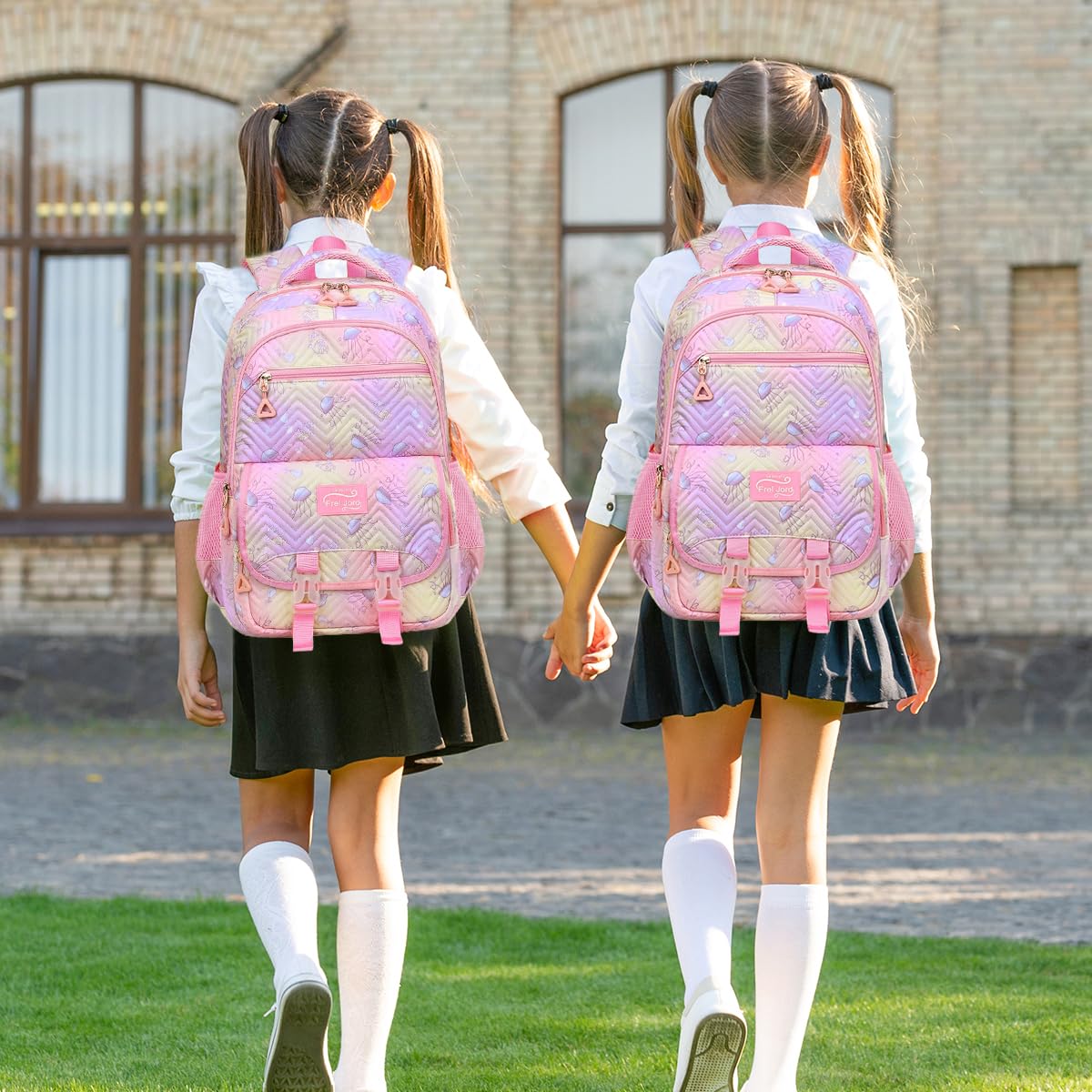 PALAY Girls Backpack, School Backpack for Girls, Multi Compartment School Girls Backpack Cartoon Schoolgirls Backpack Jellyfish Print Girls Bookbag School Backpack School Gift Birthday Gift for Girls