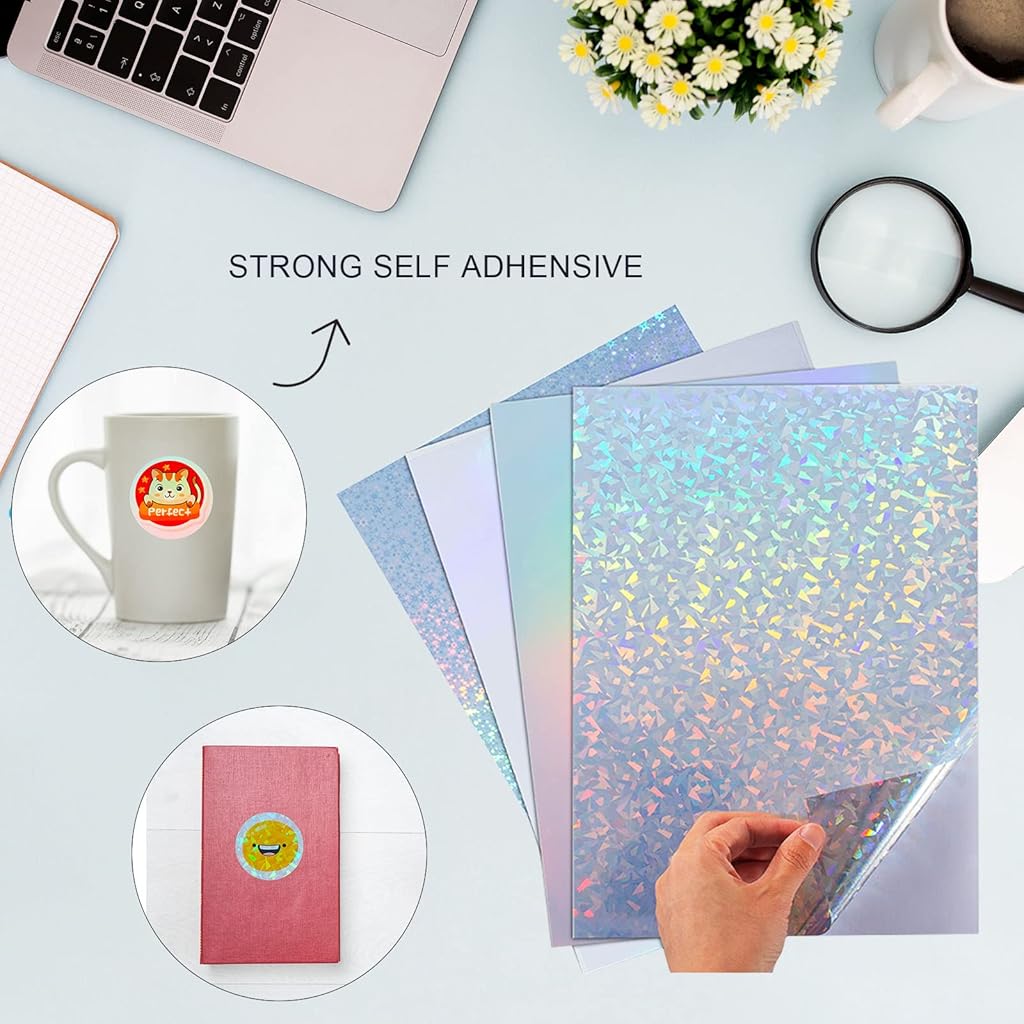 OFIFO® 24 Sheets Vinyl Printable Sticker Paper A4 Size (8.25