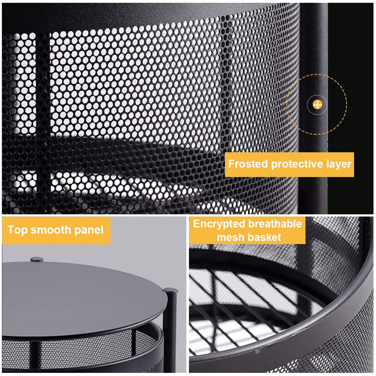 ELEPHANTBOAT 3 Layer Portable Storage Rotating Kitchen Trolley Rack with Wheels for Vegetable Storage & Living Room
