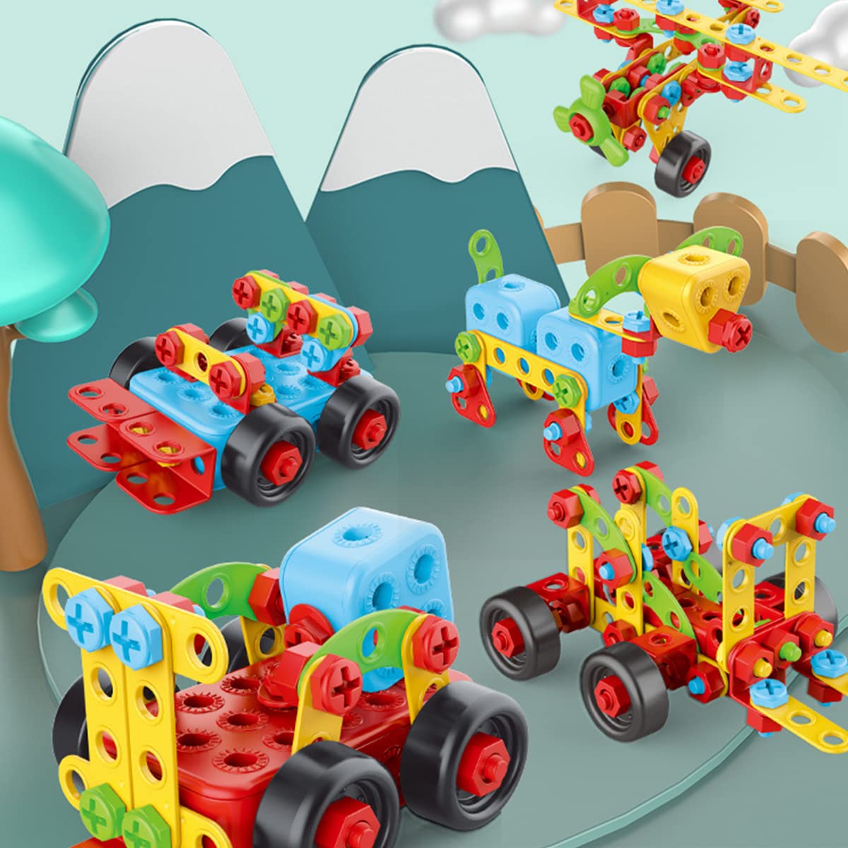 PATPAT Building Blocks for Kids 288 Pcs DIY Construction Toys for Kids Educational Stem Toys Building Sets with Electric Drill Kids Activities Toys Creative Puzzle Games for Boys Girls 3 4 5 6 7 8