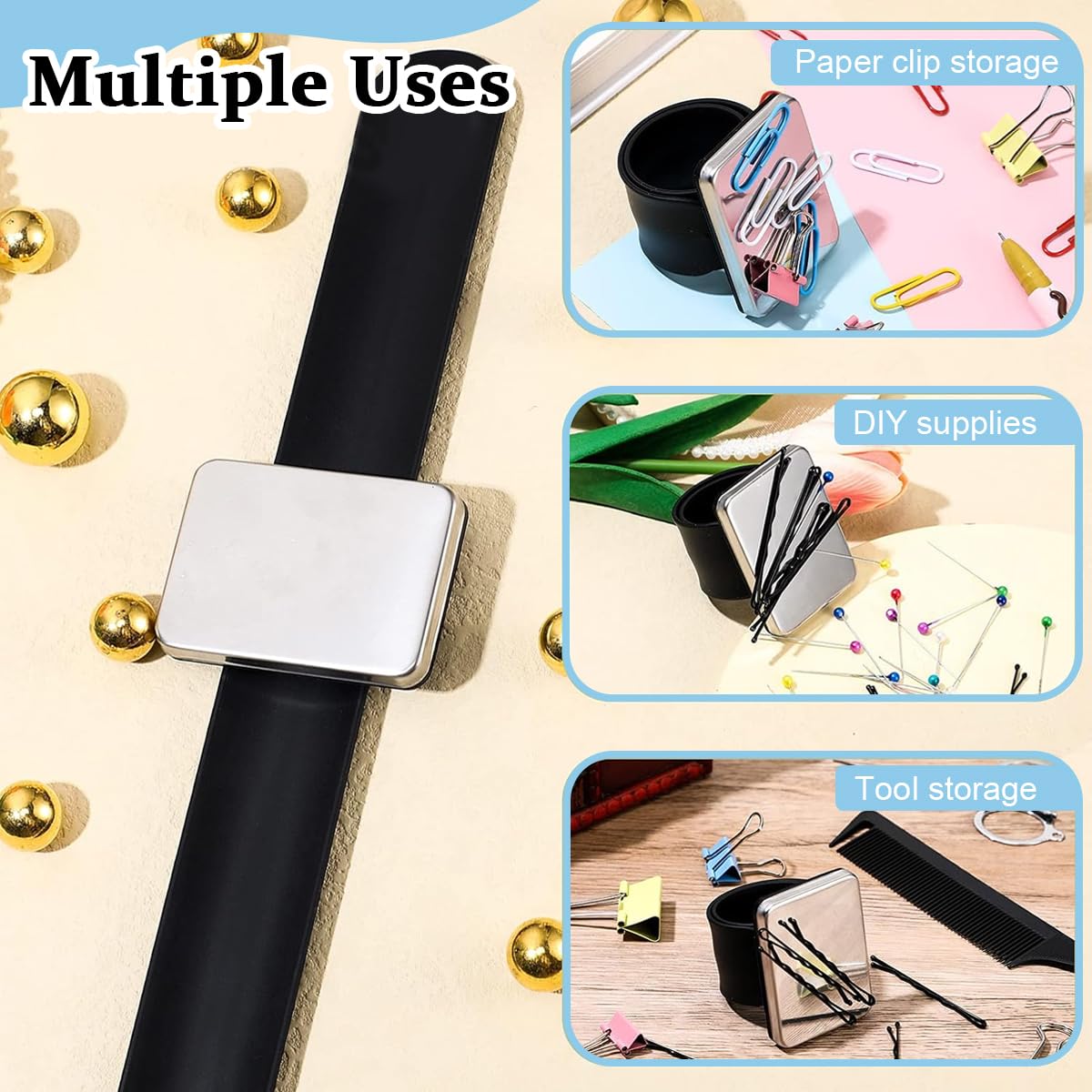 HASTHIP Sewing Pins Accessories Kit 200Pcs Sewing Pins with Magnetic Pin Holder & Flower Pin Cushion Wristband, Sewing Clips, Seam Rippers, Sewing Scissor, DIY Sewing Accessories Tools
