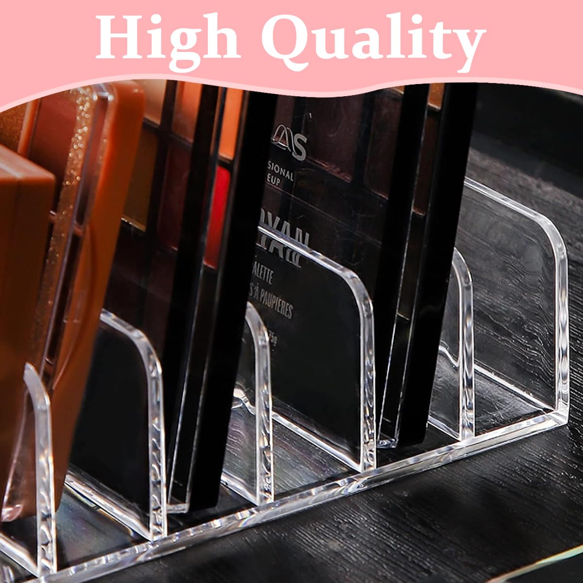 MAYCREATE Acrylic Eyeshadow Palette Makeup Organizer, 8-Cell Cosmetic Storage, Cosmetics Display Storage Holder for Cosmetic, Eye Shadow, Sunglasses and Wallets