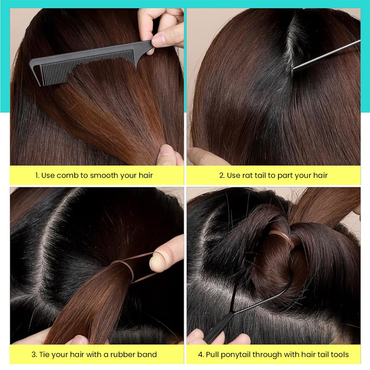 PALAY 2000pcs Hair Rubber Band for Women Girls Elastic Hair Bands Kit Colorful Small Hair Ties Hair Elastics with Fine-Tooth Tail Comb and Loop Styling Tools