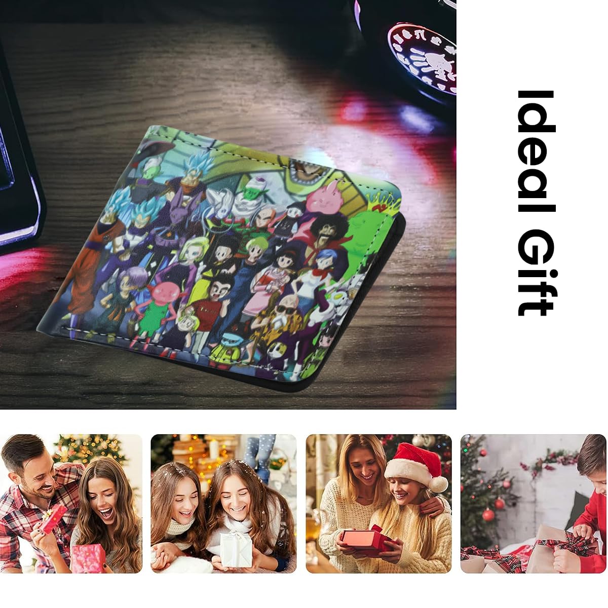 FANCYKU Dragon Ball Wallet, PU Leather Wallet Bi-fold Card Bag, Print Cover Cartoon Cool Aesthetic Minimalist Credit ID Card Wallet Gift for Boys Girls Kids