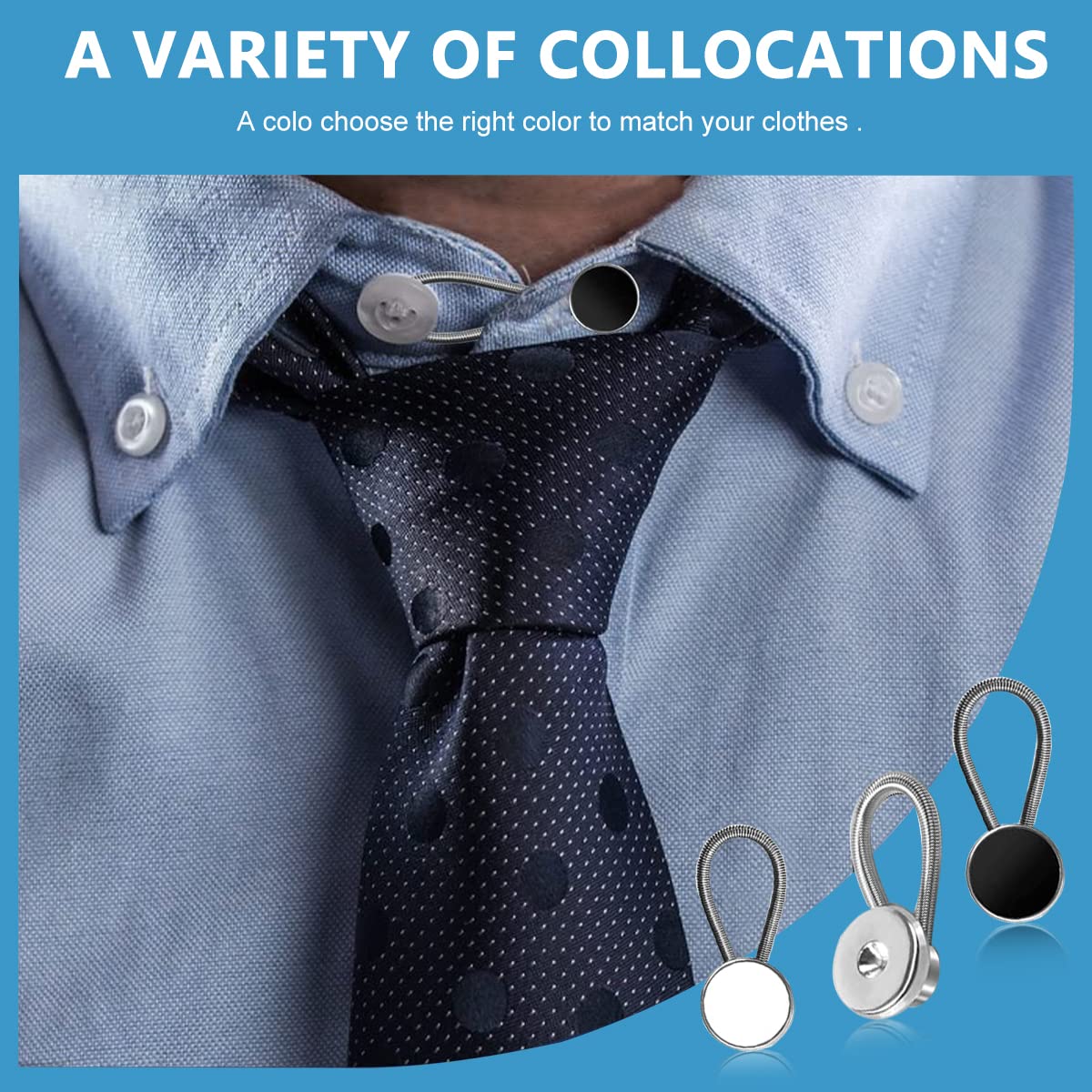 SANNIDHI 12 Pcs Shirt Collar Extender Stretch Metal Neck Button Extender for Mens Dress Shirt, Cuff, Pants, Collar Extension Button Expander Set