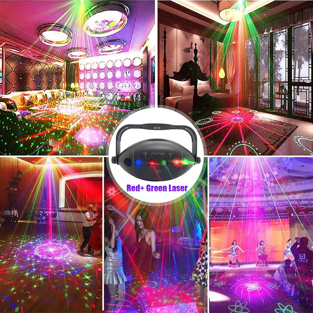 ELEPHANTBOAT Magic DJ Light Party Disco Light for Home Party with Laser Light Remote Control RGB Led Disco Ball with 72 Pattern 9 Color & Sound Active Modes Dancing Light for Room