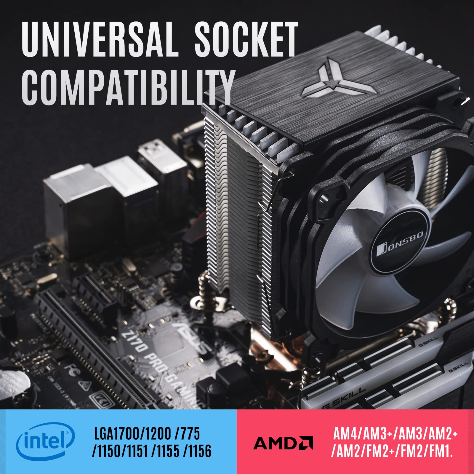Verilux 2300 rpm RGB CPU Air Cooler with PWM 4 Pin,4 Copper Heat Conduction Pipes,92mm Cooler Fan for AMD Ryzen & Intel LGA 1700 115X