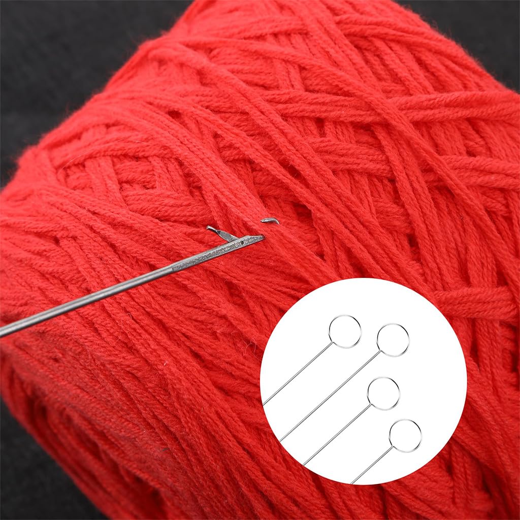 HASTHIP 4 PCS Sewing Loop Turner Hook, 10.4 Inch Loop Turner Needle Hook with Latch Tongue Crochet Tool Sewing Loop Turner Hook for Handmade Sewing Tools Silicone Beads Durable Metal