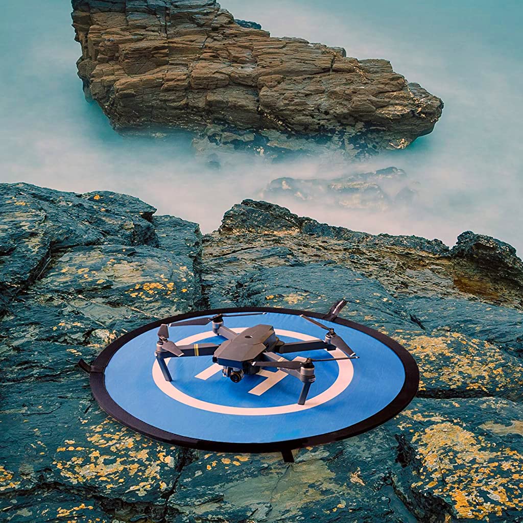 PATPAT Drone Landing Pad, 55cm/22inch Universal Waterproof Portable Foldable Landing Pads with 3 Ground Nail for RC Drones Helicopter, PVB Drones, DJI Mavic Pro Phantom 2/3/4 Pro, Antel Robotic