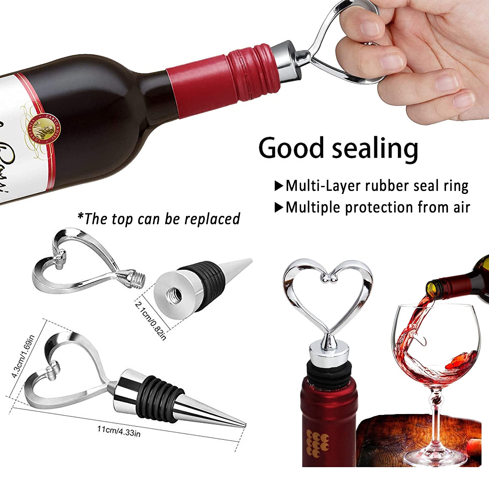 HASTHIP 3PCS Upgrade Multifunctional Wing Corkscrew Beer Bottle Opener Gift Set with Bottles Stopper and Foil Cutter Waiters Cork Remover for Kitchen,Restaurant,Chateau Bars