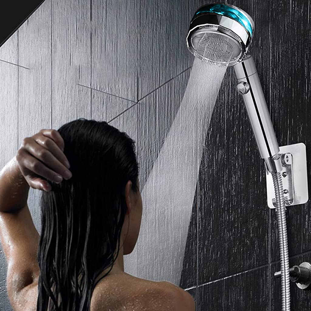 HASTHIP Hand Shower for Bathroom, High-Pressure Water Saving Shower with 2 Filter Cotton, Hand Shower, 360° Rotating Water Shower Head with Pause Switch Turbocharged (Blue)