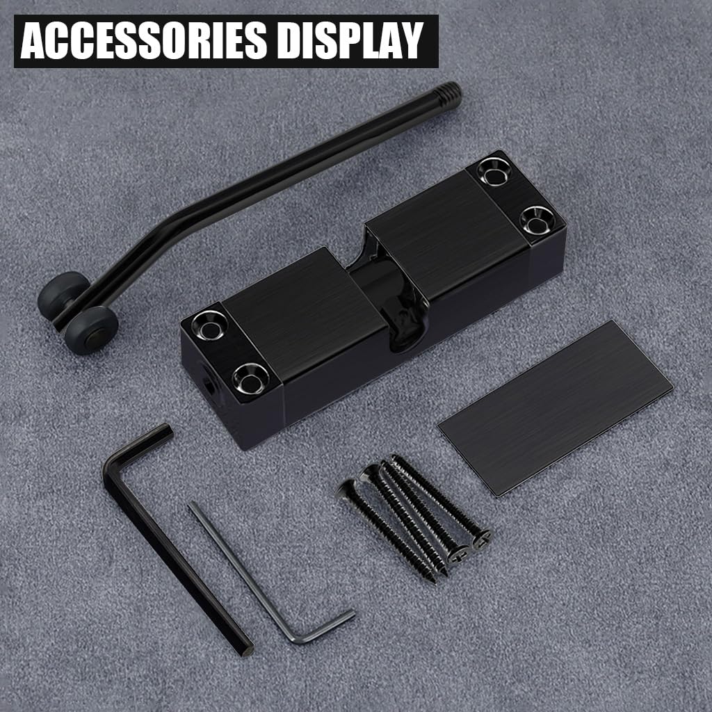 HASTHIP Door Closer Automatic Aluminum Alloy Safety Spring Door Closer, Adjustable Closing Door Hinge Quiet Door Closer for Wooden Door, Metal Door, Security Door, Weight Up to 30 Kgs (Black)