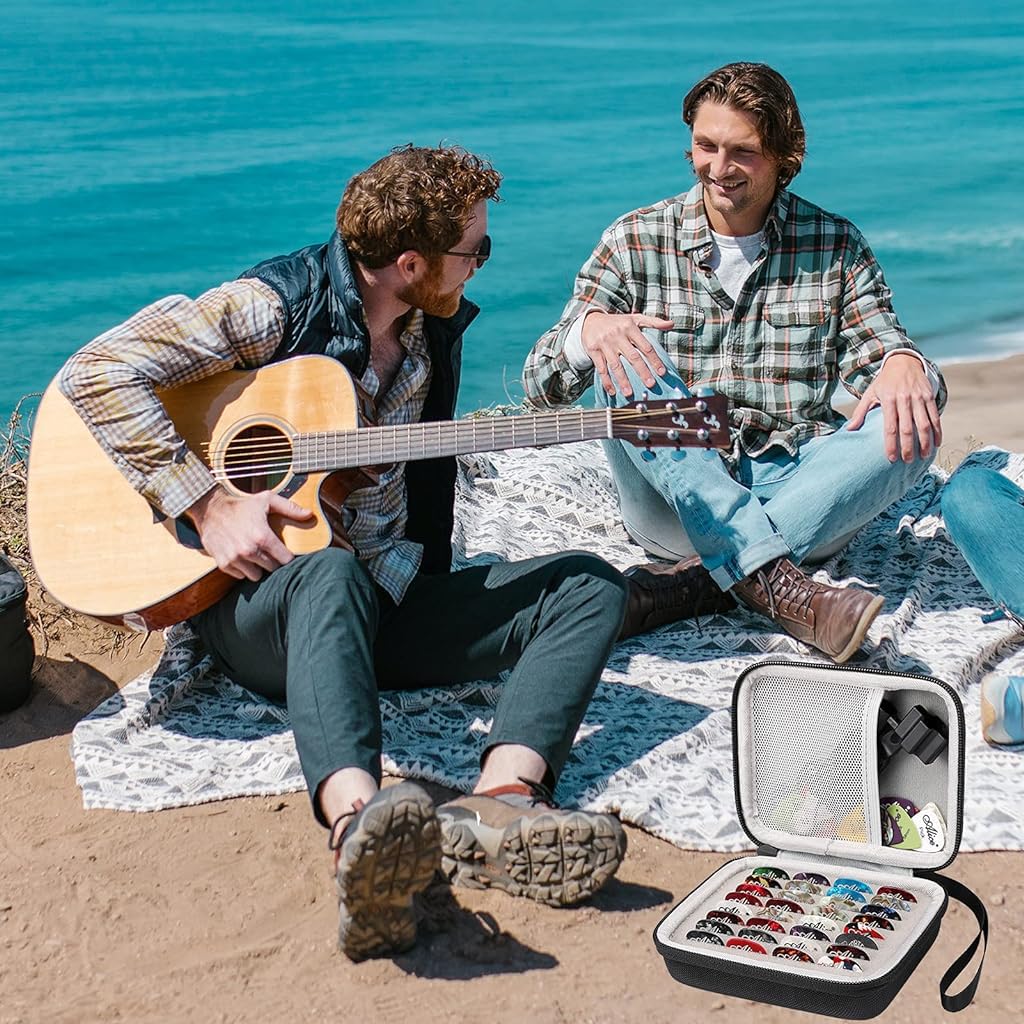 PATPAT Guitar Pick Holder Case Compatible for Fender, ChromaCast, D'Addario, JIM DUNLOP, Bolopick, Guitar Accessory Storage Pouch