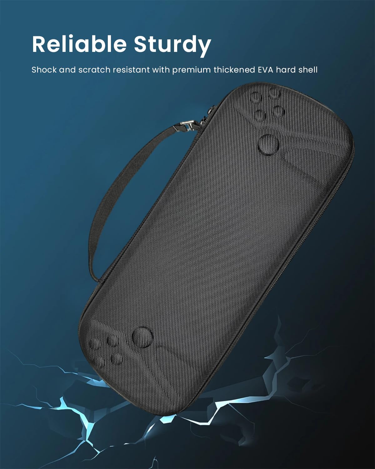 ZORBES Carrying Case for Sony PlayStation Portal Handheld Gaming Console, Hard Case with Mesh Zipper Pouch Playstation Portal Organizer Bag with Handle Playstation Portal Game Console Accessories Bag