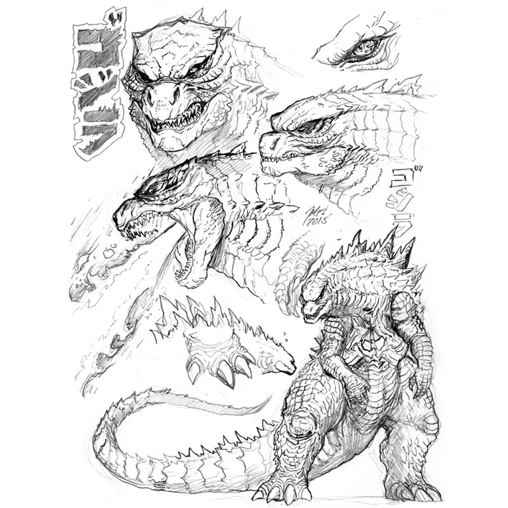 PATPAT GodZilla Toys 6.7'' PVC, King of Monster Model Collection Burning GodZilla Action Figures Soft Touch Vinyl PVC Monster Toy Dinosaur Toys for Kids Birthday Christmas Gifts for Boys Girls