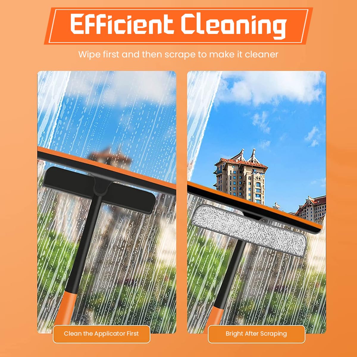 HASTHIP 3 in 1 Shower Squeegee Glass Window Cleaner Window Cleaning Brush Squeegee Glass Scraper Wiper Rotating Multifunctional Window Mesh Screen Clean
