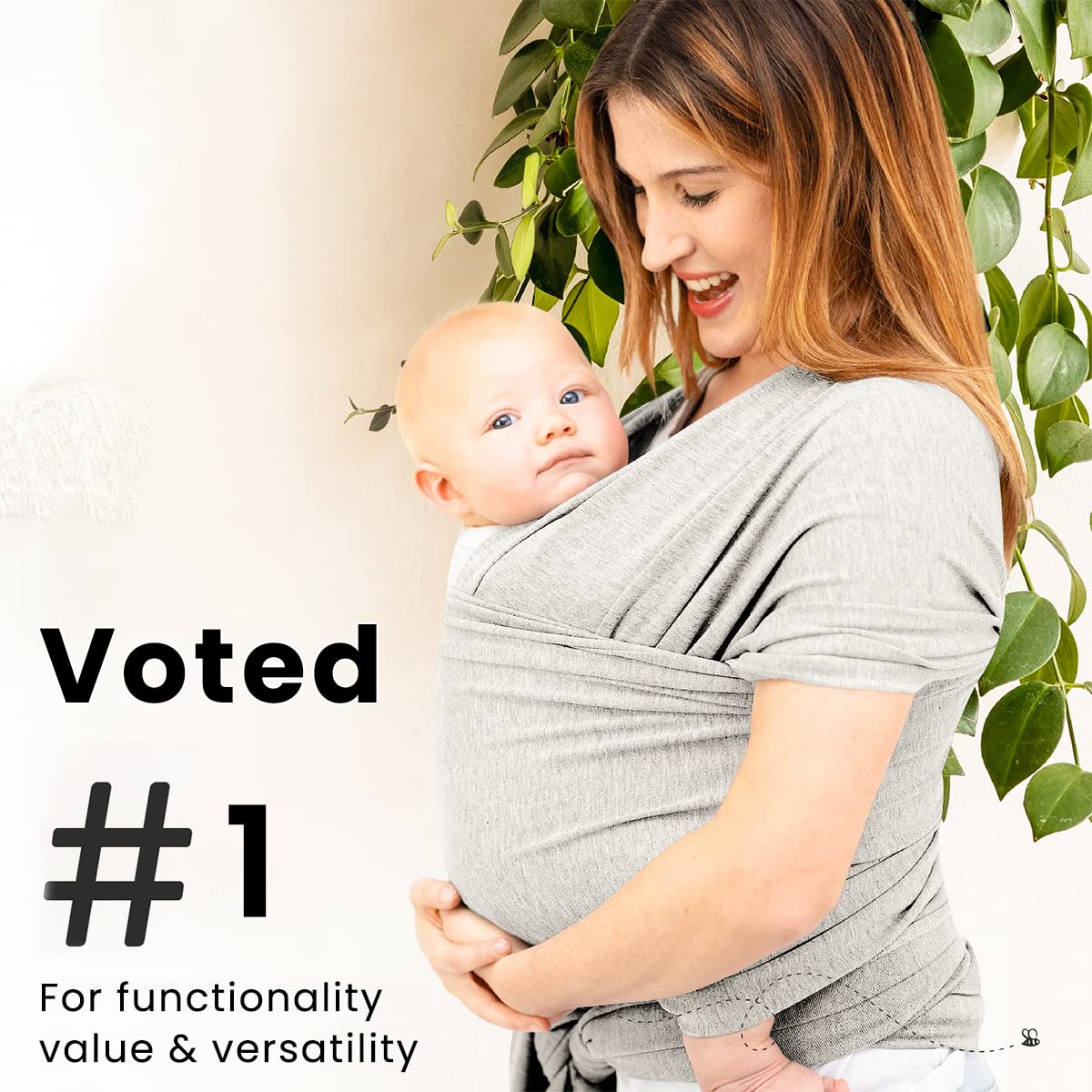 SNOWIE SOFT Baby Wrap Carrier - All in 1 Original Breathable Baby Sling, Lightweight, Hands Free Baby Carrier Sling, Baby Carrier Wrap, Baby Carriers for Newborn