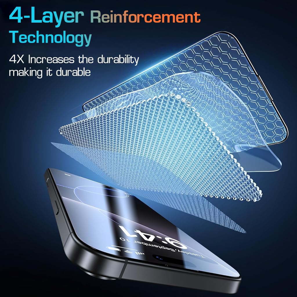 ZORBES 2pcs HD Screen Protector for i Phone 16 Pro Max 6.9'' HD Tempered Glass Screen Protector with Installation Assistant Anti-glare Screen Protector for i Phone 16 Pro Max