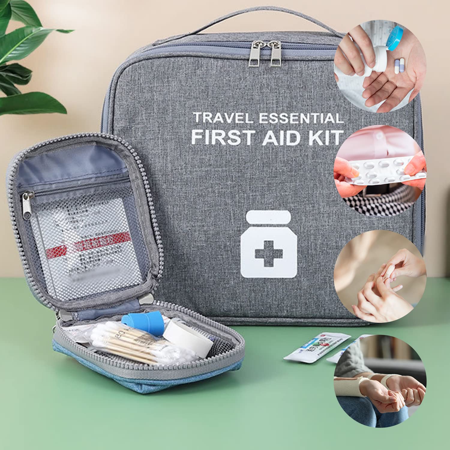 PALAY 2 Pack First Aid Pouch Portable First Aid Kit Bag Empty Emergency Treatment Medicine Bags Organizer Travel Pharmacy Bag for Storing First Aid Kit Items & Medicine