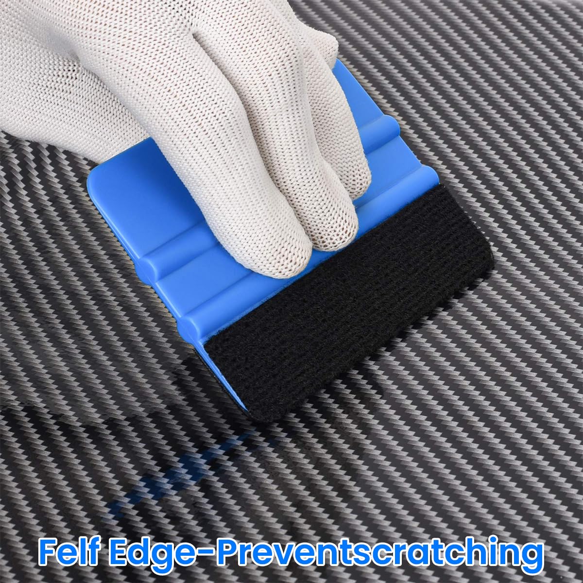 Supvox 3Pcs Felt Edge Squeegee, 4inch - 5inch - 6inch Vinyl Wrap Squeegee, Plastic Squeegee Scratch-Free for Decals, Window Film, Wallpaper