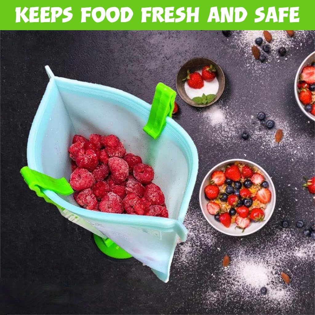 HASTHIP 2Pcs Freezer Bag Support Kitchen Empty Food Bag Holder for Saggy Empty Food Bags Keep Bag Open Kitchen Food Bag Holder for Multi Sizes Food Bags, Ideal for Cook Preparation