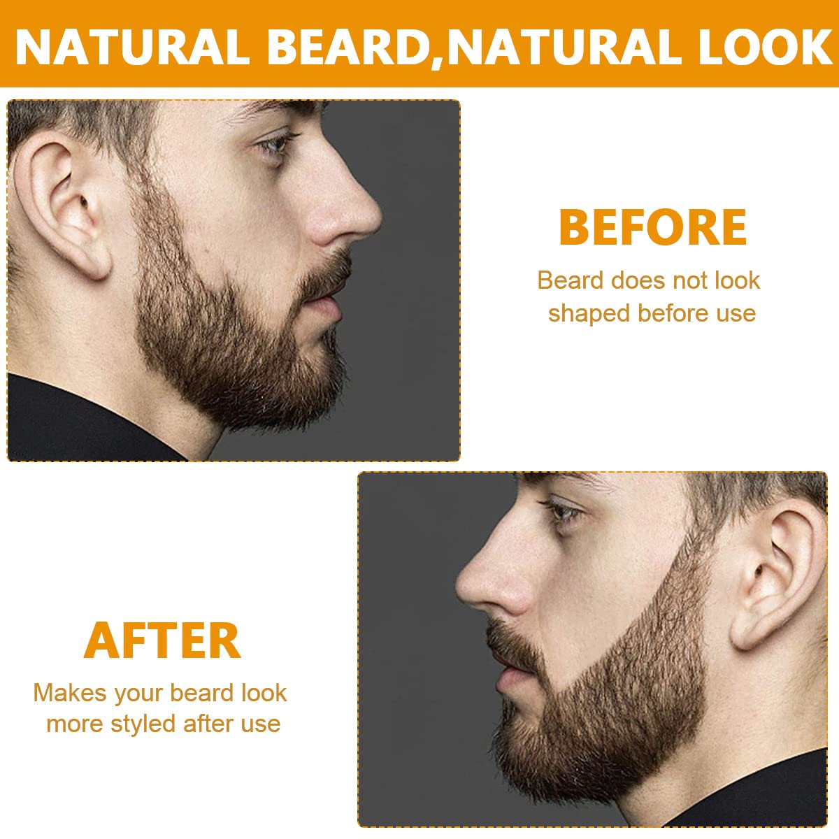 MAYCREATE Beard Pencil Filler for Men Beard Filler with Bristle Beard Brush Natural Mustache and Eyebrow Enhancer to Fill, with Wooden Handle, Promotes Beard Growth